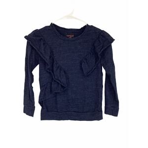 Cat & Jack Navy Blue Ruffled Top Medium 7/8